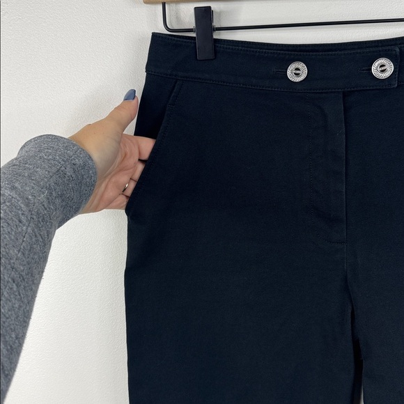 St. John Sport Ponte Nautical Trouser Black Size 8 Classic Ankle Crop Pant - Picture 6 of 8